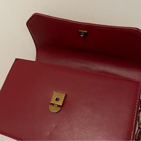 Miztique Faux Leather Red Shoulder Bag - Picture 7 of 16